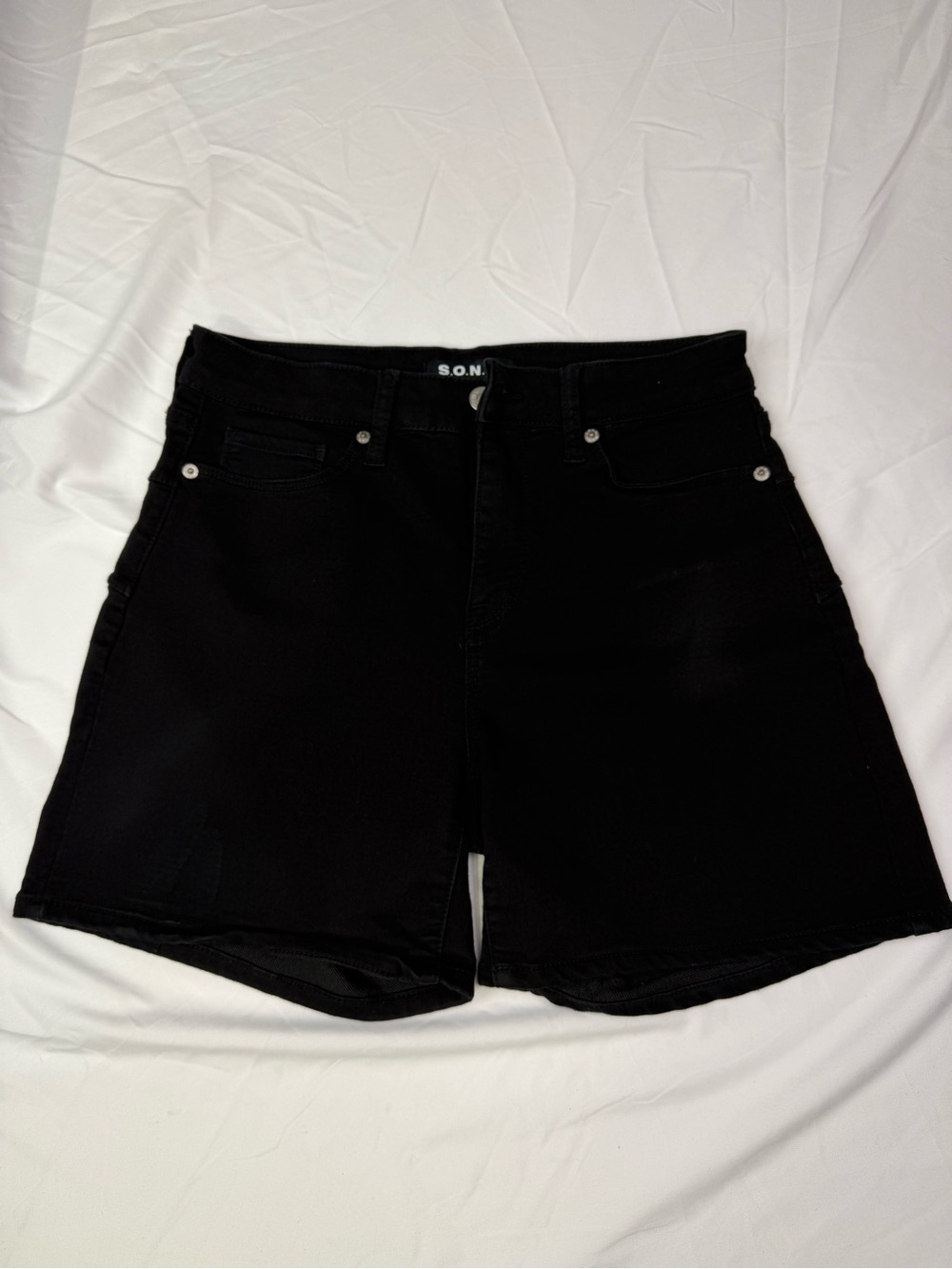 S.O.N.G. Black Women's High-Rise Jean Shorts